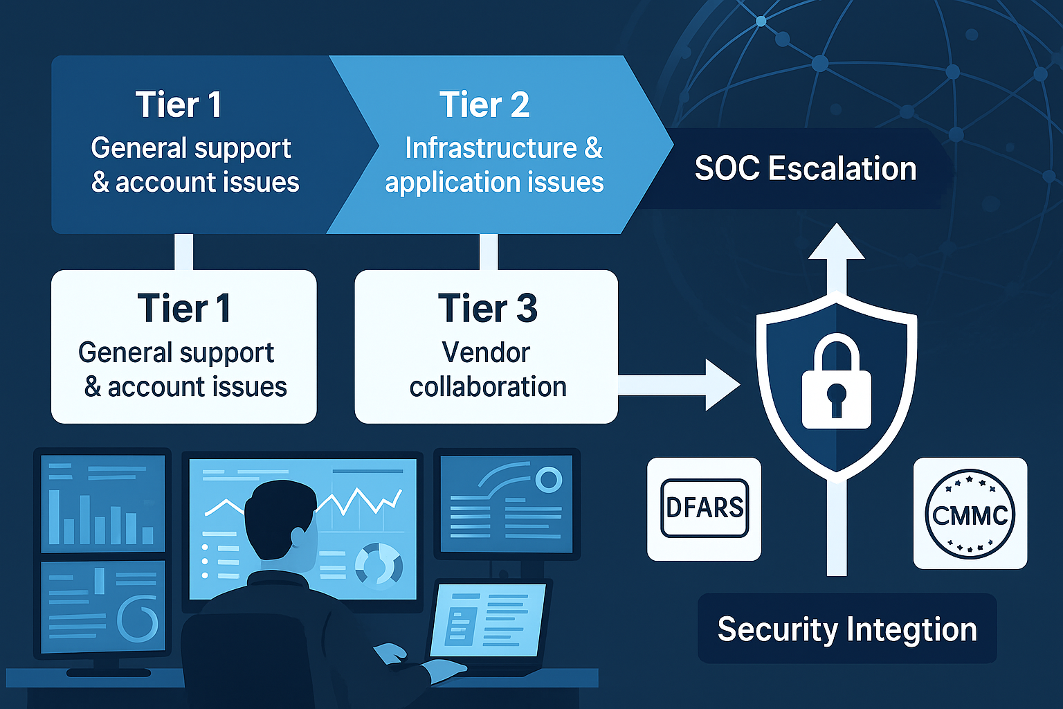 Tiered escalation security integration secureitsm
